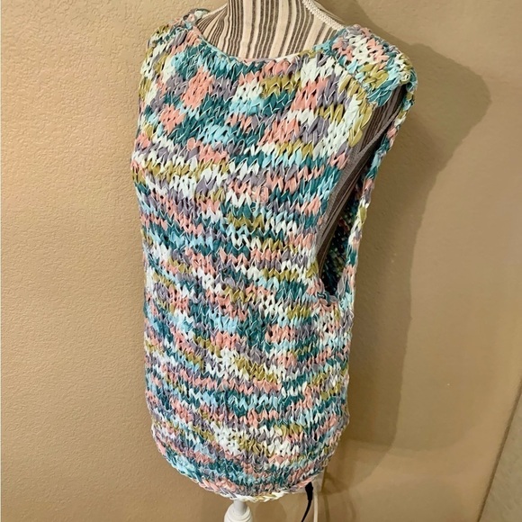NEW Ocote Braided Top XS /S Pastel Multicolor Cotton/Poly Sleeveless Knit Design - Picture 7 of 13